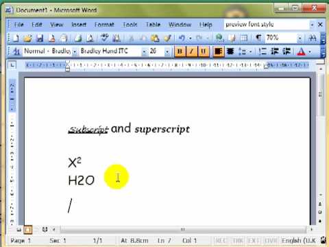 how to make superscript in word equation